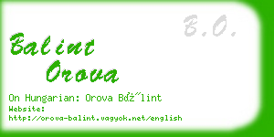 balint orova business card